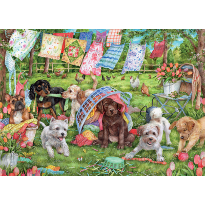 Falcon De Luxe: Puppies in the Garden  - 1000 Piece Jigsaw Puzzle